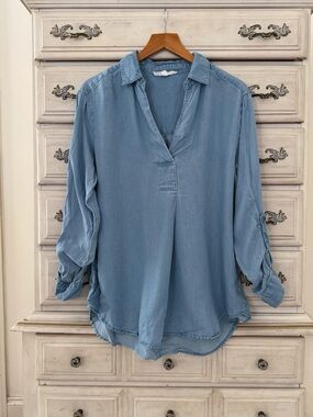 Boho Chambray Lyocell Popover Shirt